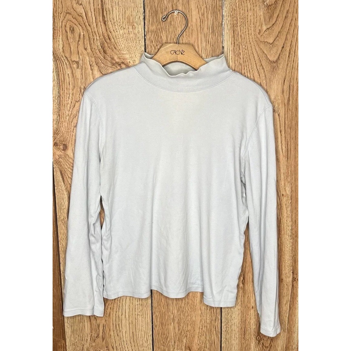 St John's Bay Pastel Long Sleeve Turtle Neck Tee Shirt Womens Size M Casual Top